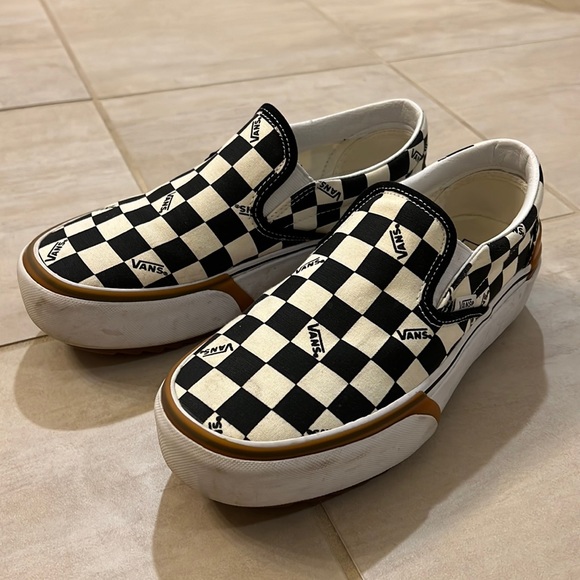 Vans Shoes Black And White Platform Checkered Vans Poshmark